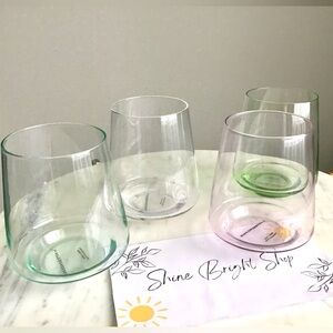 Anthropologie Wine Glasses Set of Four Assorted Colors New In Box
